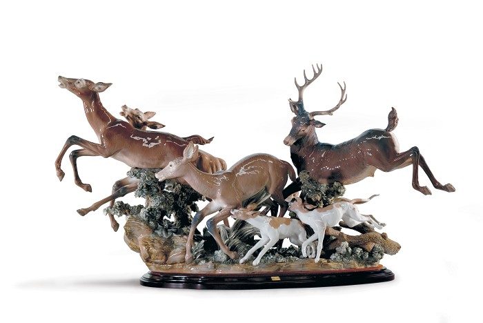 Lladro Pursued Deer Porcelain Figurine