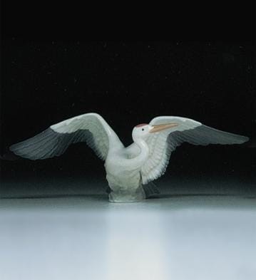 Lladro Landing Crane Porcelain Figurine