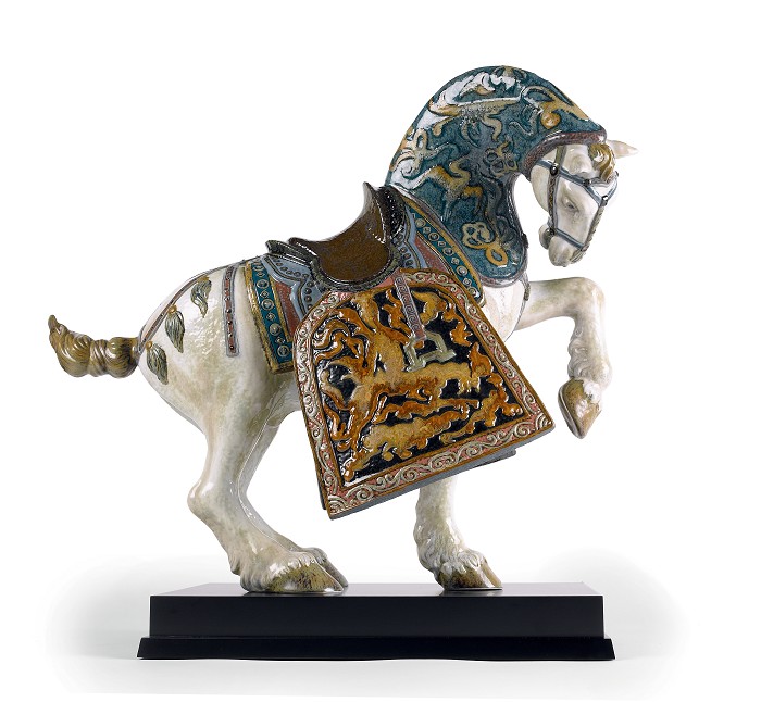 Lladro Oriental Horse - Glazed Porcelain Figurine