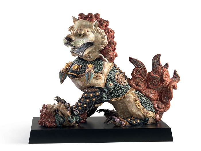Lladro Guardian Lioness - Red Porcelain Figurine
