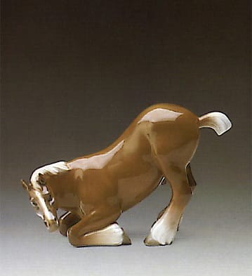Lladro Percheron Horse Porcelain Figurine