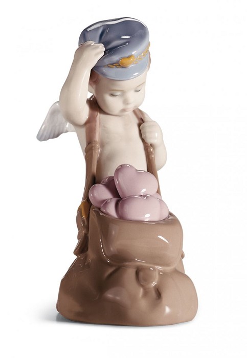 Lladro Love Letters Cupid Porcelain Figurine