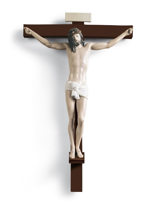 Lladro Our Saviour Crucifix Wall Art Porcelain Figurine