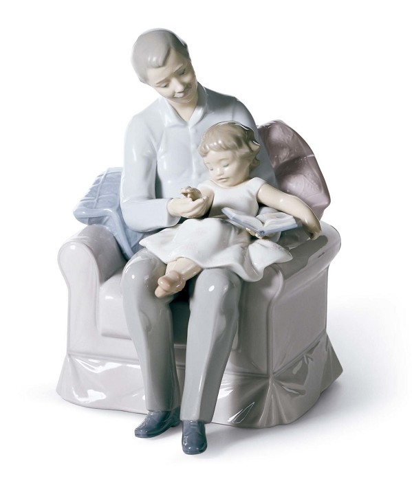 Lladro Grandfather's Stories Porcelain Figurine
