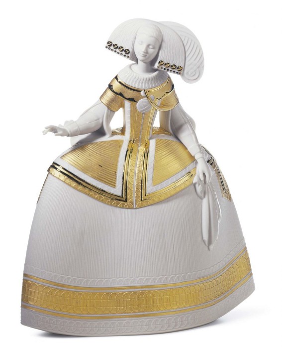 Lladro Menina Gold Porcelain Figurine