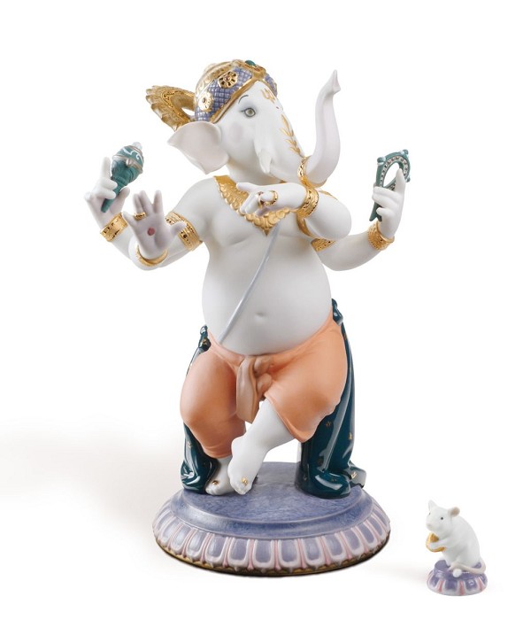 Lladro Dancing Ganesha Porcelain Figurine