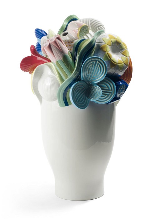 Lladro Naturofantastic Vase. Large Model. Multicolor Porcelain Figurine