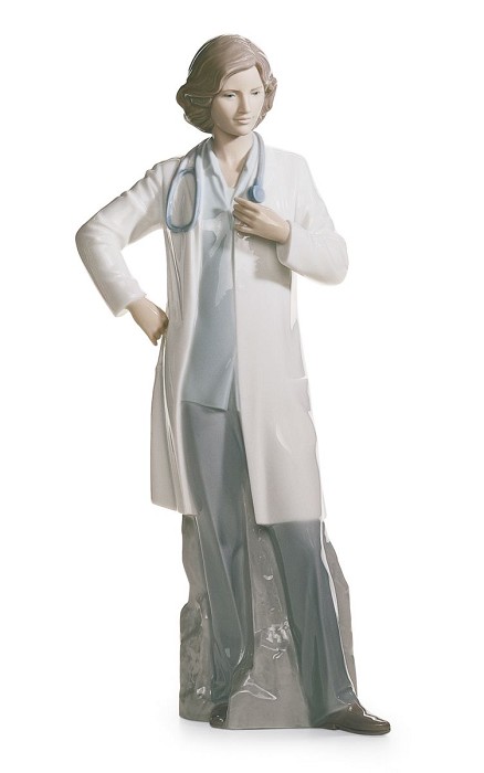 Lladro Female Doctor Porcelain Figurine