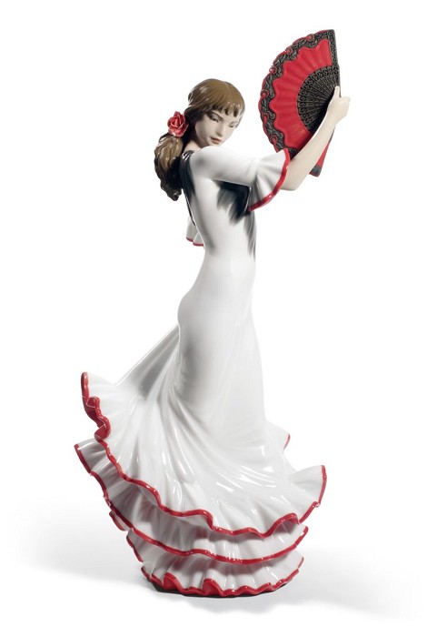 Lladro Passion and Soul Flamenco Woman 60th Anniversary. Red Porcelain Figurine