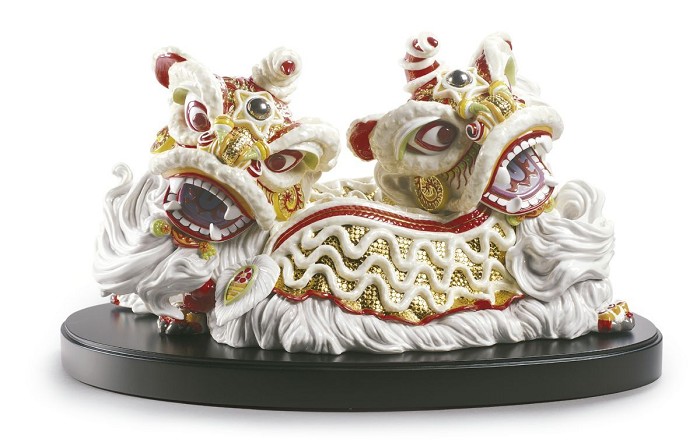 Lladro Lion Dance Porcelain Figurine