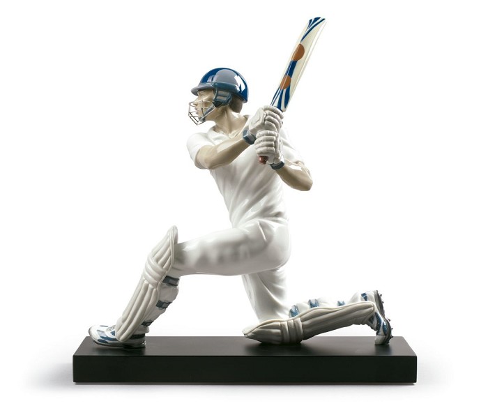 Lladro Cricket Batsman Porcelain Figurine