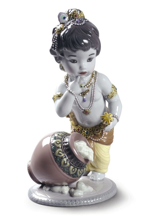 Lladro Krishna Butterthief Porcelain Figurine