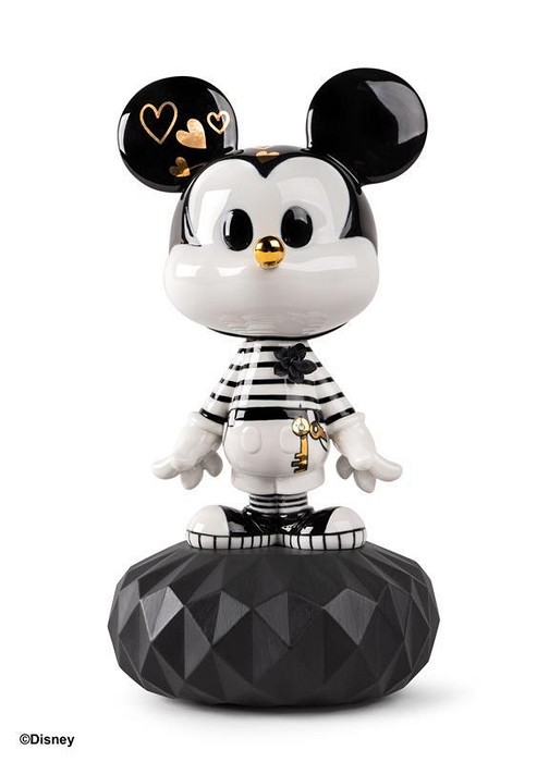 Lladro Mickey in black and white Sculpture 