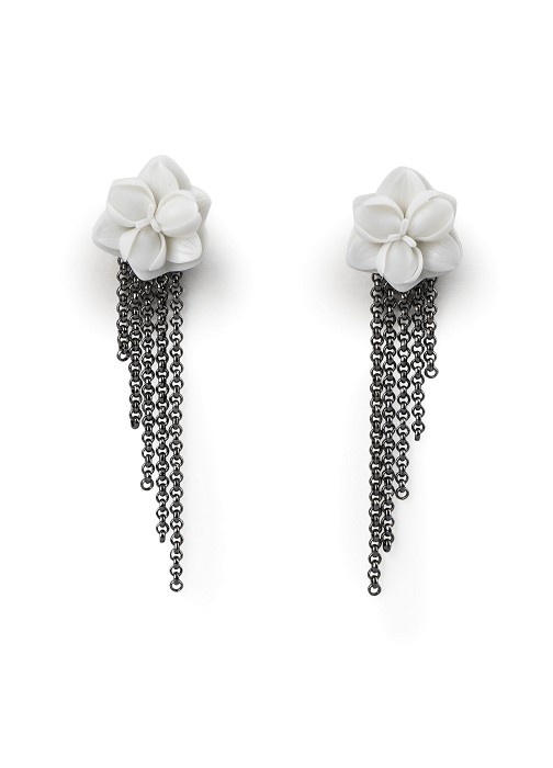 Lladro Jewelry Orchid Long Earrings 