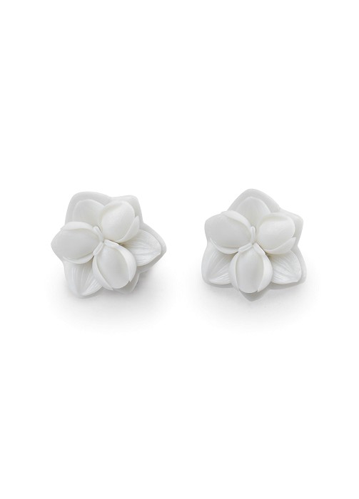 Lladro Jewelry Orchid Stud Earrings 