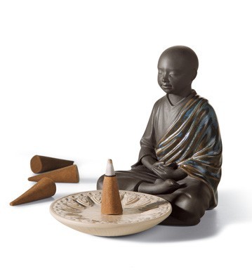 Lladro INCENSE BURNER (BLACK) Porcelain Figurine