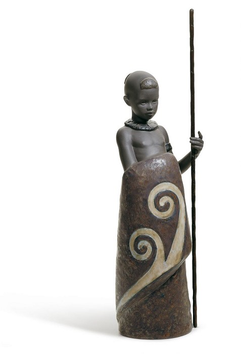 Lladro Pulse Of Africa AFRICAN BOY  Porcelain Figurine
