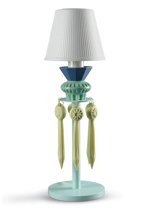 Lladro Lighting Belle de Nuit Lithophane Lamps with Tears Green 