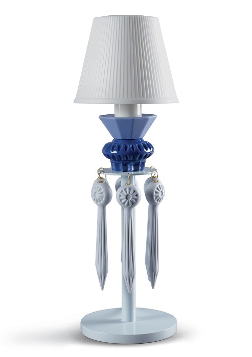 Lladro Lighting Belle de Nuit Lithophane Table Lamp with Tears Blue 