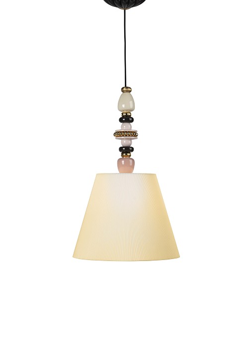 Lladro Lighting Firefly Ceiling Lamp Pink and Golden Luster 