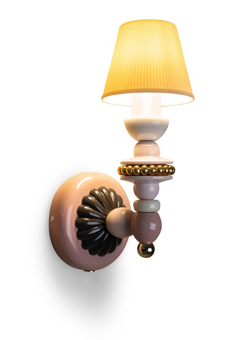 Lladro Lighting Firefly Wall Sconce Pink and gold 