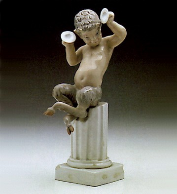 Lladro Pan With Cymbals 1969-75 Porcelain Figurine