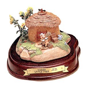 WDCC Disney Classics Three Little Pigs Fifer Pig Straw House 