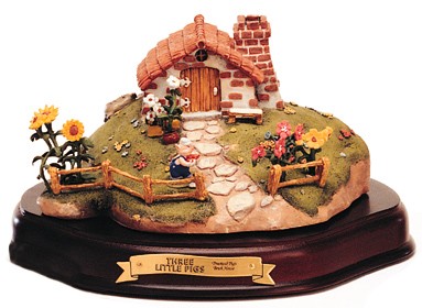 WDCC Disney Classics Three Little Pigs Practical Pig Brick House Porcelain Figurine