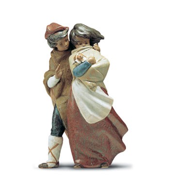 Lladro Facing The Wind 1974-01 Porcelain Figurine