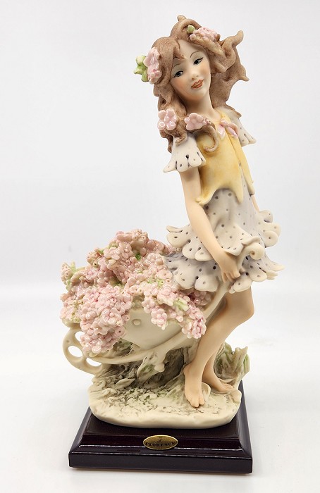 Giuseppe Armani GIRL WITH WHEEL BARROW Sculpture