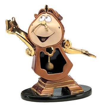 WDCC Disney Classics Beauty And The Beast Cogsworth Just In Time Porcelain Figurine