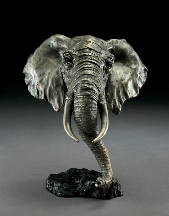Mark Hopkins African Elephant Bronze Sculpture Mixed Midia Sculpture