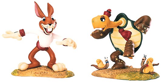 WDCC Disney Classics The Tortoise And The Hare Max Hare & Toby Tortoise Porcelain Figurine