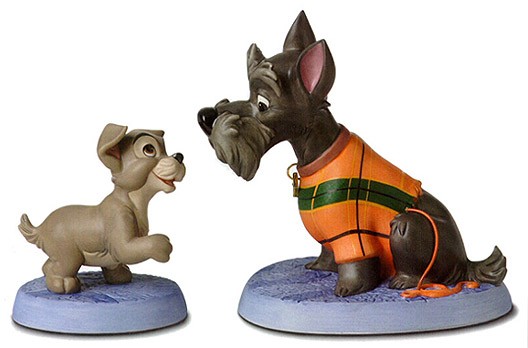 WDCC Disney Classics Lady And The Tramp Scamp And Jock Persistent Pup & Patient Pal Porcelain Figurine