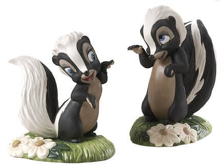 WDCC Disney Classics Bambi Flower And Miss Skunk Walking On Air And Knocked For A Loop Porcelain Figurine