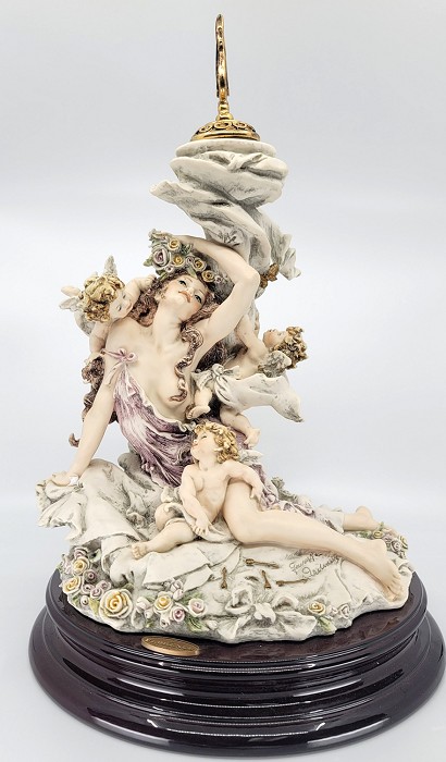 Giuseppe Armani Girl With Cherubs Table Centerpiece Sculpture