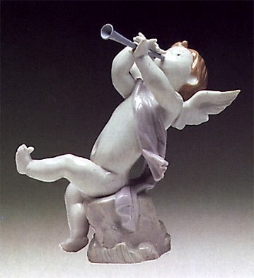 Lladro Angel With Clarinet 1972-88 Porcelain Figurine