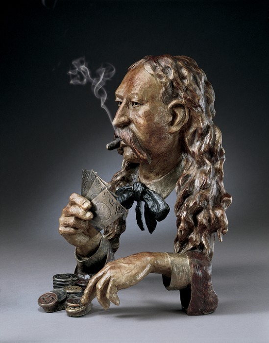 Mark Hopkins Aces & Eights Bronze Sculpture