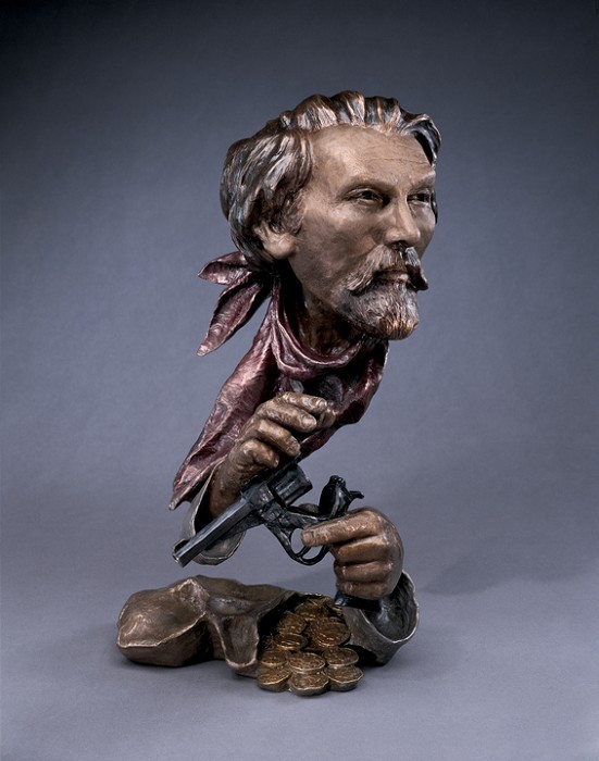 Mark Hopkins Jesse James Bronze Sculpture