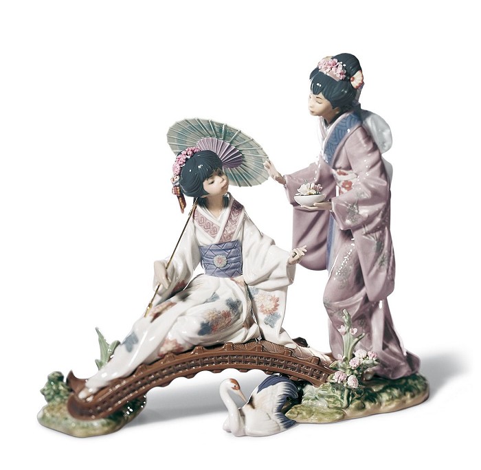 Lladro Springtime in Japan Women Porcelain Figurine