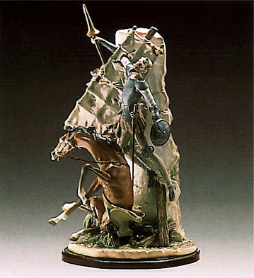 Lladro Don Quixote And The Windm Porcelain Figurine