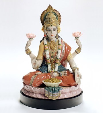 Lladro Goddess Lokshmi 2007-08 Porcelain Figurine