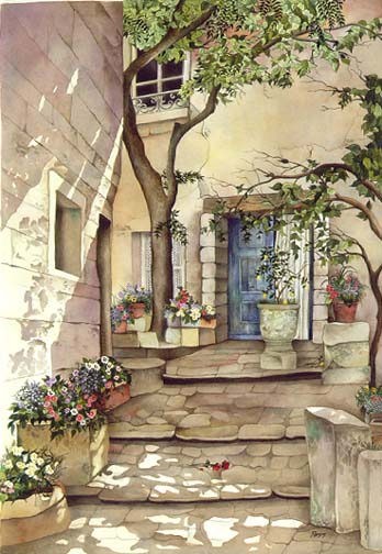 Pomm Courtyard Romance Limited Edition Print 