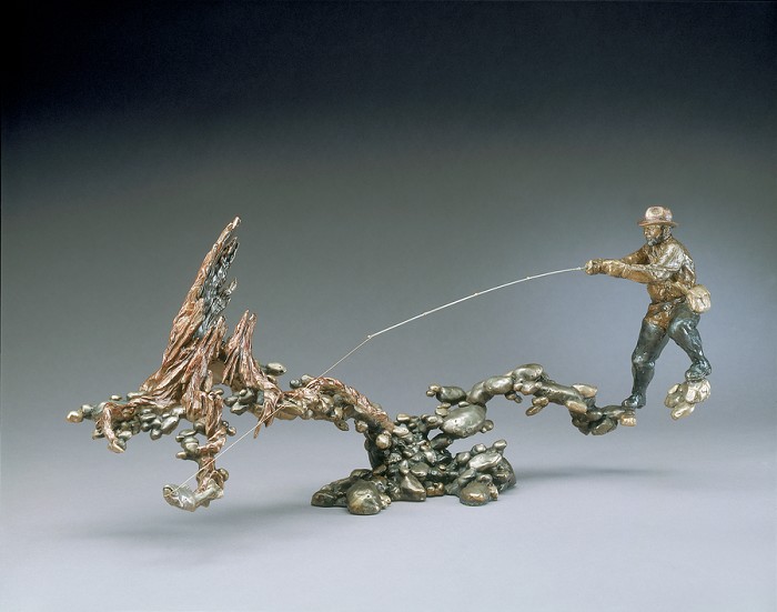 Mark Hopkins Fast and Shallow Bronze Sculpture