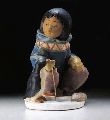 Lladro Little Fisherman 1994-99 Porcelain Figurine