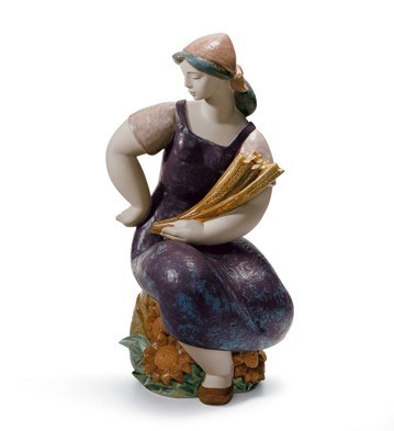 Lladro Farm Girl Porcelain Figurine