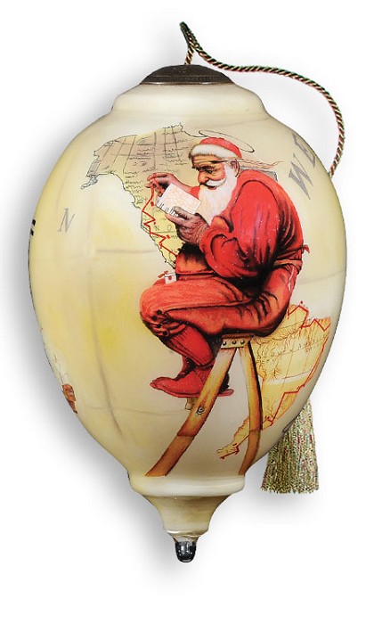 Neqwa Making a list Ornament  By Norman Rockwell Ornament