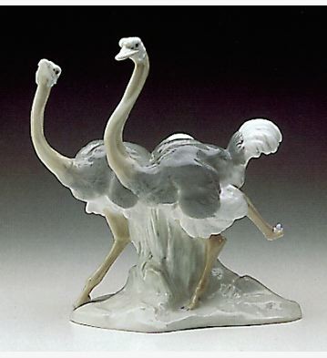 Lladro Ostriches  Porcelain Figurine