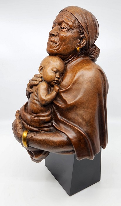 Thomas Blackshear Legends Embracing The Future Artist Proof  Mixed Media Sculpture