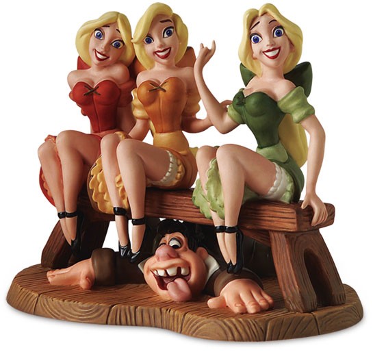 WDCC Disney Classics Village Girls & LeFou Sitting Pretty From Beauty and The Beast 